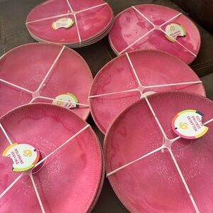 Pink melamine serving Plates Set of 24